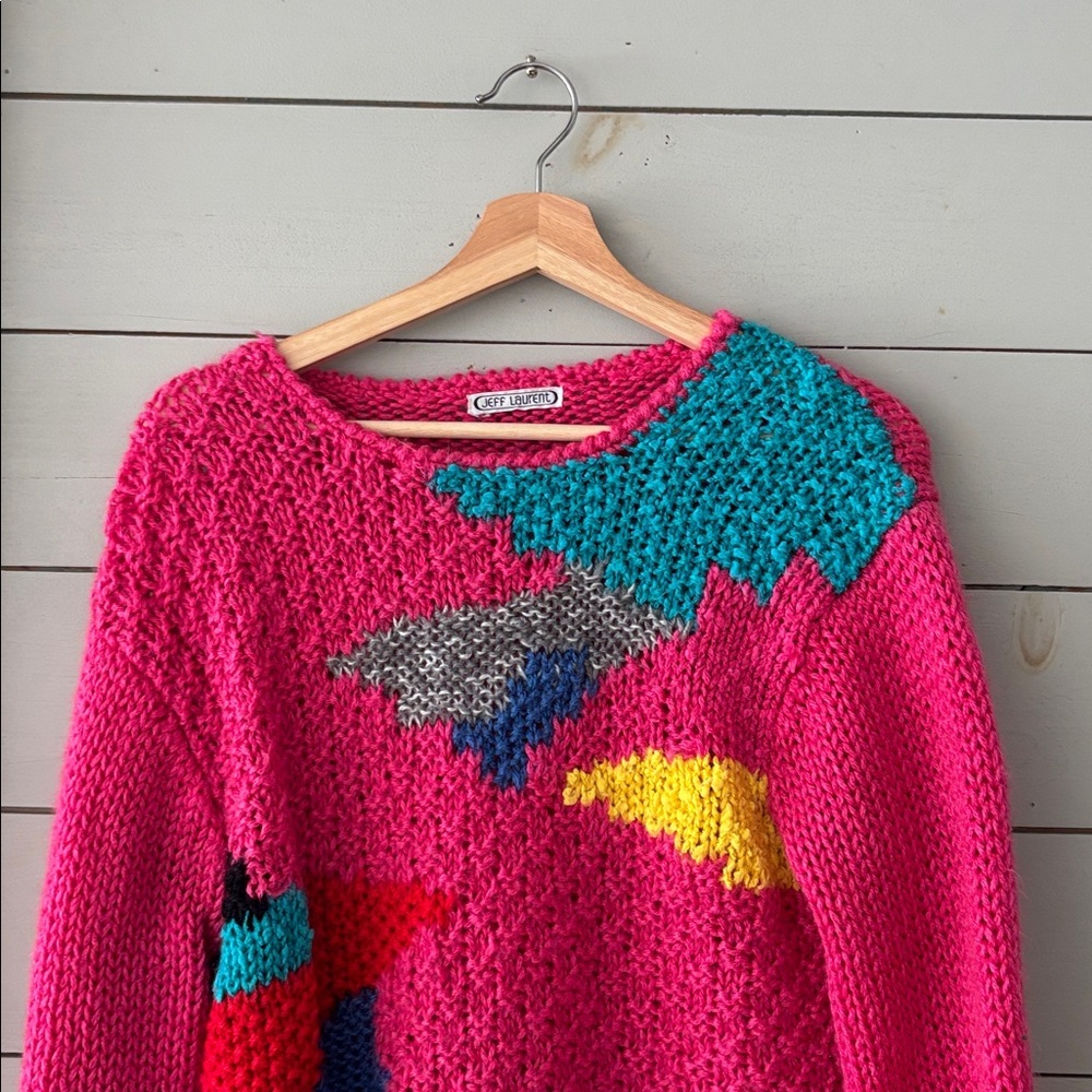 Vintage Jeff Laurent Abstract Knit Sweater | Fits Like Medium–Large - Picture 2 of 6